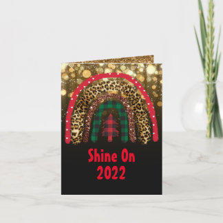 2021 CUSTOM Christmas Rainbow Gold Glitter Glamor  Card