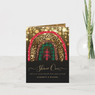2021 CUSTOM Christmas Rainbow Gold Glitter Glamor Card