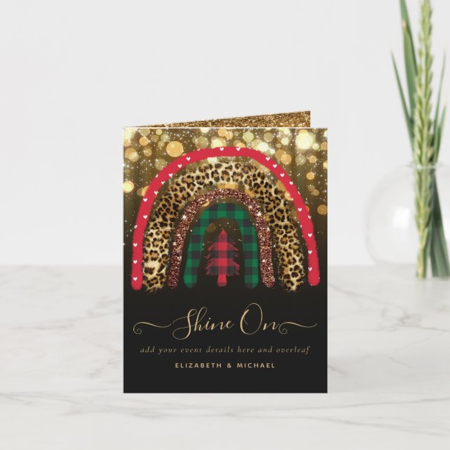2021 CUSTOM Christmas Rainbow Gold Glitter Glamor  Card (Front)