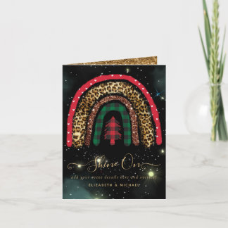 2021 CUSTOM Christmas Rainbow Gold Glitter Glamor  Card