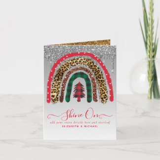 2021 CUSTOM Christmas Rainbow Gold Glitter Glamor  Card