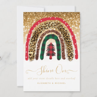 2021 CUSTOM Christmas Rainbow Gold Glitter Glamor  Card