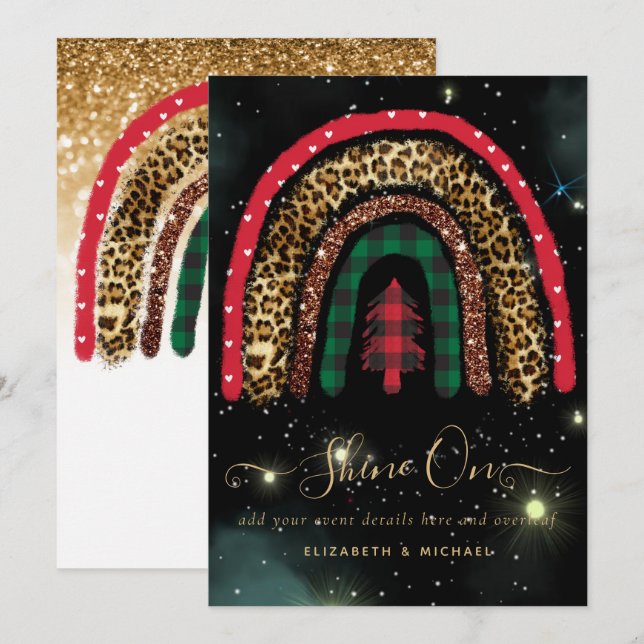 2021 CUSTOM Christmas Rainbow Gold Glitter Glamor  Card (Front/Back)