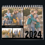 2021 Custom Photo Calendar Create Your Own Black<br><div class="desc">Simple Modern Minimalist 2021 Custom Photo Collage Editable Year Family Kids Children Nature Photography Business Company Calendar</div>