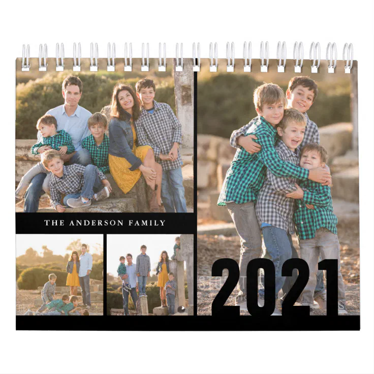 2021 Custom Photo Calendar Create Your Own Black Zazzle