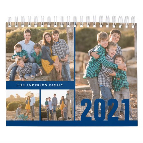 2021 Custom Photo Calendar Create Your Own Blue