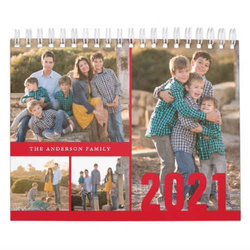 2021 Custom Photo Calendar Create Your Own Red