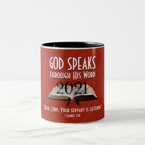 2021  Custom Red  GOD SPEAKS  Christian Two_Tone Coffee Mug