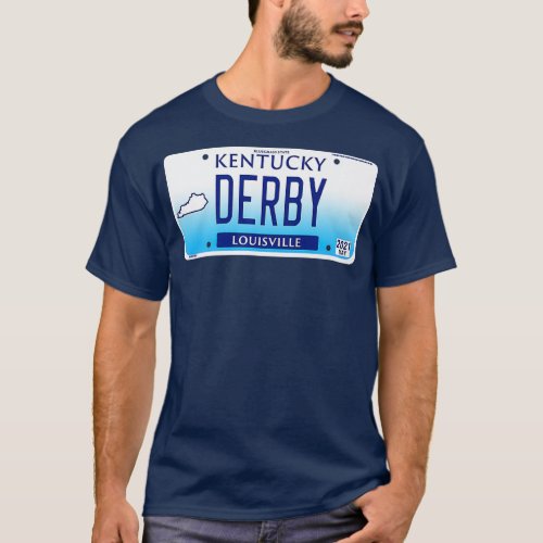 2021 Derby License Plate Graphic Horse Racing T_Shirt