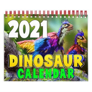 2021 DINOSAUR WORLD CALENDAR: Kids Calendar Print