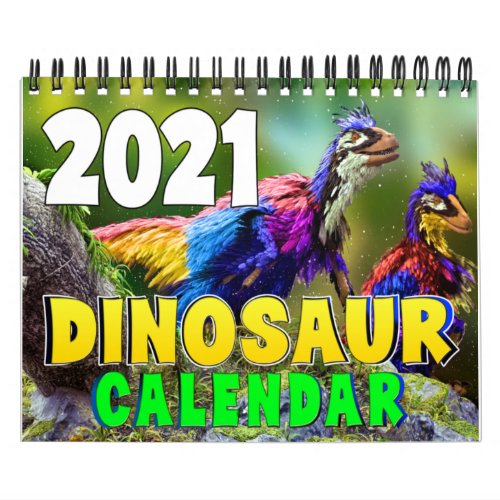 2021 DINOSAUR WORLD CALENDAR Kids Calendar Print