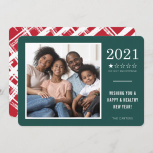 2021 DO NOT RECOMMEND funny 1 star rating green Holiday Card