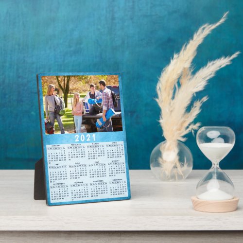 2021 Family Photo Calendar Blue Plaque
