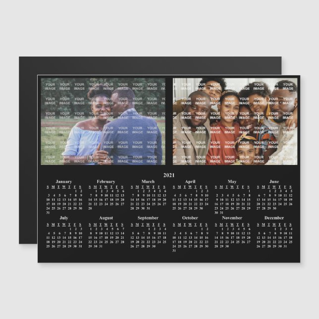2021 Family Portrait Custom Calendar Magnet (Front/Back)