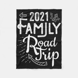 2021 Family Road Trip Vacation Gift T Shirt Matchi Fleece Blanket