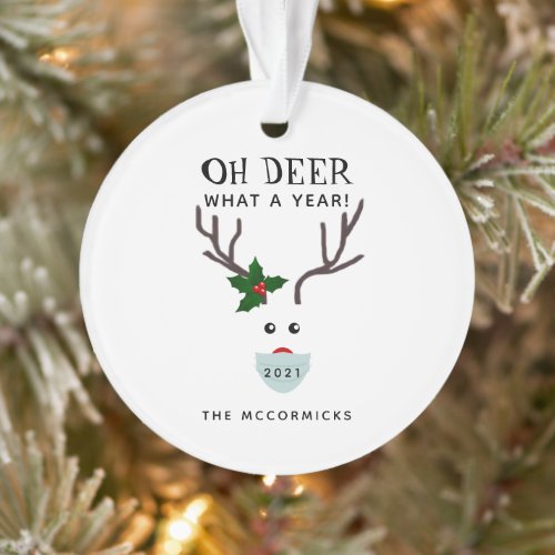 2021 Funny Christmas Pun Reindeer Personalized  Ornament