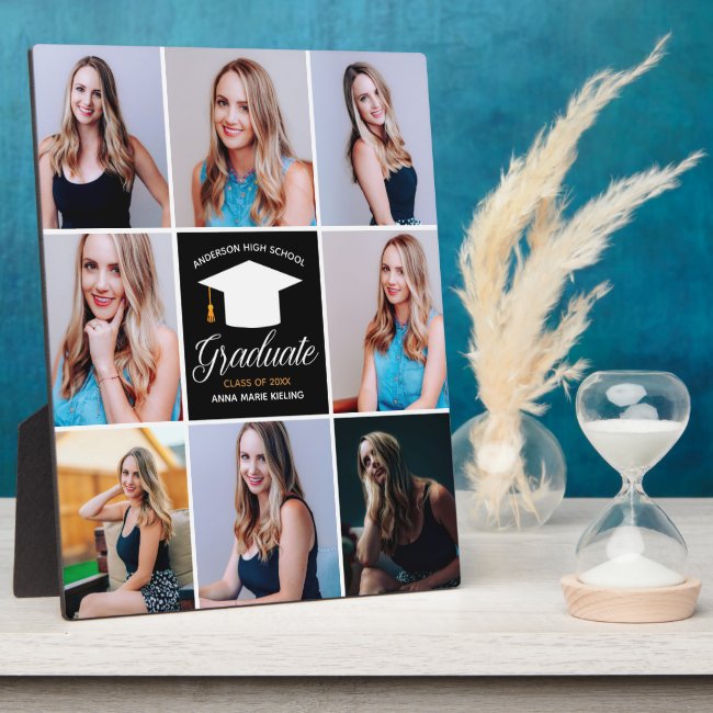 2021 Graduation Senior Portrait Photo Collage Chic Plaque