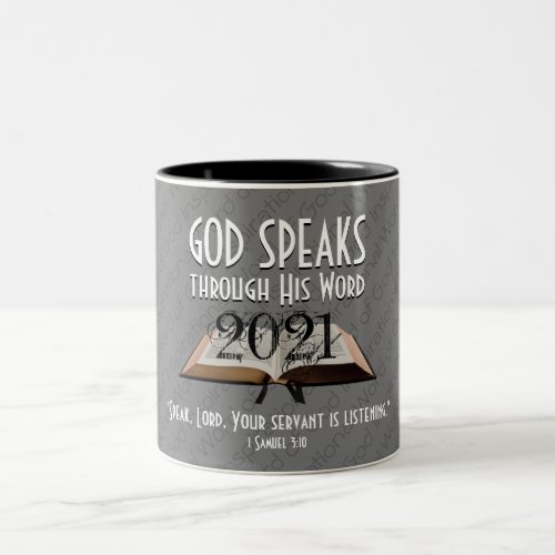 2021  Gray  Gods Word Bible  Christian Two_Tone Coffee Mug