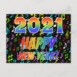 [ Thumbnail: 2021 Happy New Year!, Colorful Music Notes Pattern ]