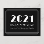 [ Thumbnail: 2021 Happy New Year! + Personalized Name Postcard ]