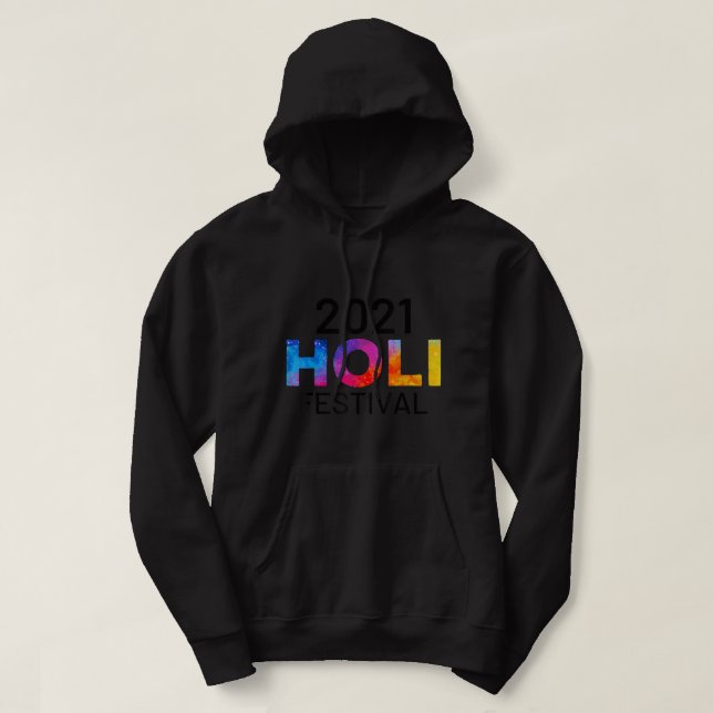 2021 Holi Festival Happy India Colors Spring  Hoodie (Design Front)