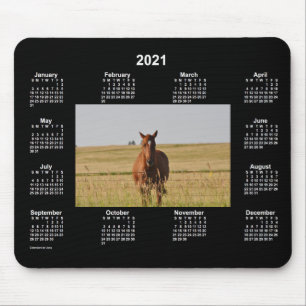 2021 Horse Neon Calendar by Janz Mouse Pad