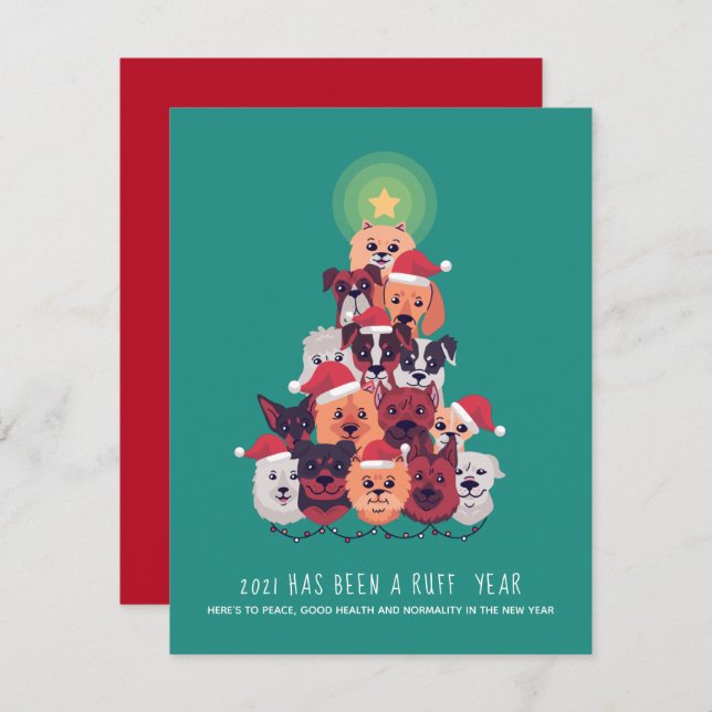 2021 It's been a RUFF Year DOG Christmas Tree (Front/Back)