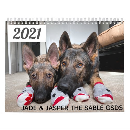 2021 Jade  Jasper the Sable GSDs Calendar
