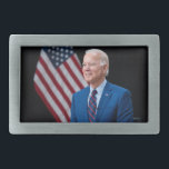 2021 Joe Biden US President Portrait Belt Buckle<br><div class="desc">The photograph captures a moment in 2021 of President Joe Biden, image is now one of his official US Presidential photo. Sunlight streams through a window, casting a warm glow on the figure of an Biden standing confidently in the center of the frame. His arms are crossed, a gesture that...</div>