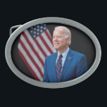 2021 Joe Biden US President Portrait Belt Buckle<br><div class="desc">The photograph captures a moment in 2021 of President Joe Biden, image is now one of his official US Presidential photo. Sunlight streams through a window, casting a warm glow on the figure of an Biden standing confidently in the center of the frame. His arms are crossed, a gesture that...</div>