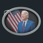 2021 Joe Biden US President Portrait Belt Buckle<br><div class="desc">The photograph captures a moment in 2021 of President Joe Biden, image is now one of his official US Presidential photo. Sunlight streams through a window, casting a warm glow on the figure of an Biden standing confidently in the center of the frame. His arms are crossed, a gesture that...</div>