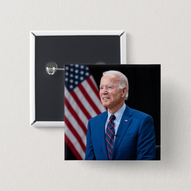 2021 Joe Biden US President Portrait Button (Front & Back)