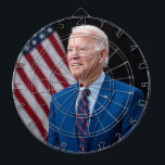 2021 Joe Biden US President Portrait Dart Board<br><div class="desc">The photograph captures a moment in 2021 of President Joe Biden, image is now one of his official US Presidential photo. Sunlight streams through a window, casting a warm glow on the figure of an Biden standing confidently in the center of the frame. His arms are crossed, a gesture that...</div>