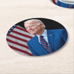 2021 Joe Biden US President Portrait Round Paper Coaster