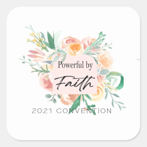 2021 JW Convention _Powerful by Faith Square Sticker