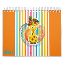 2021 Kids Calendar Giraffe Pigs, Cows, Horse, Fox