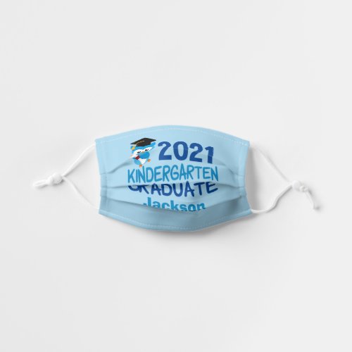 2021 Kindergarten Graduation Cute Blue Owl Custom Kids Cloth Face Mask