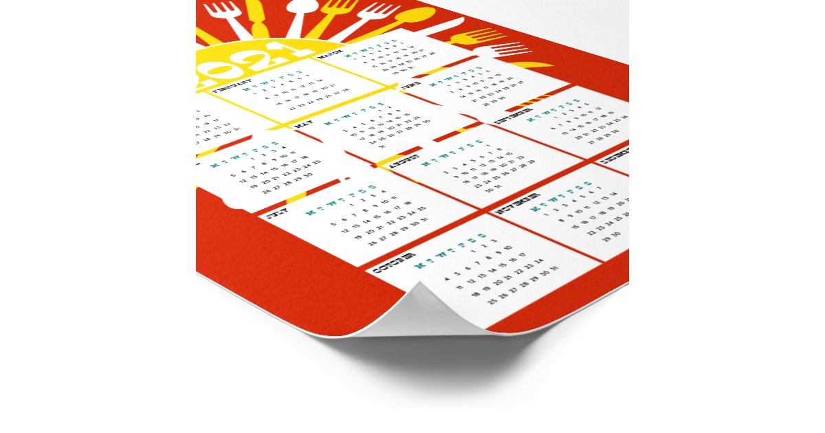 2021 kitchen calendar poster | Zazzle