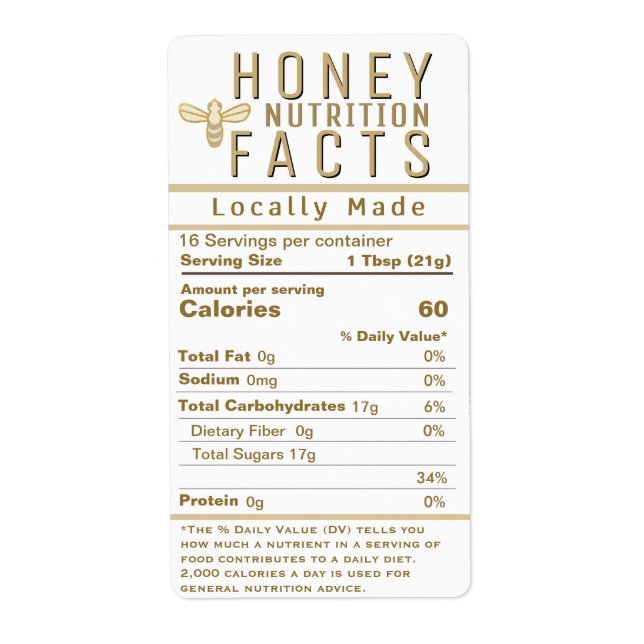 2021 Latest Honey Nutrition White Gold with Bee    Label (Front)