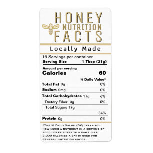 2021 Latest Honey Nutrition White Gold with Bee    Label