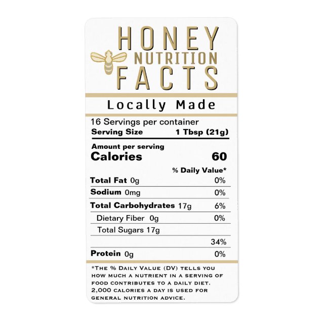 2021 Latest Honey Nutrition White Gold with Bee    Label (Front)