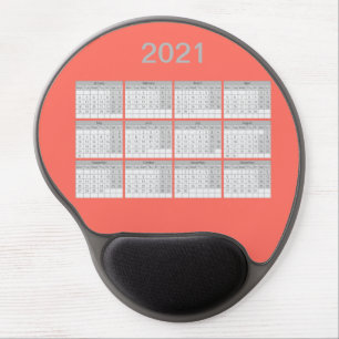 2021 Living Coral CALENDAR - EU Week - Gel Mouse Pad