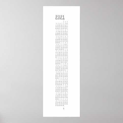 2021 Lock  Key Calendar _ Week starts Monday _ Poster