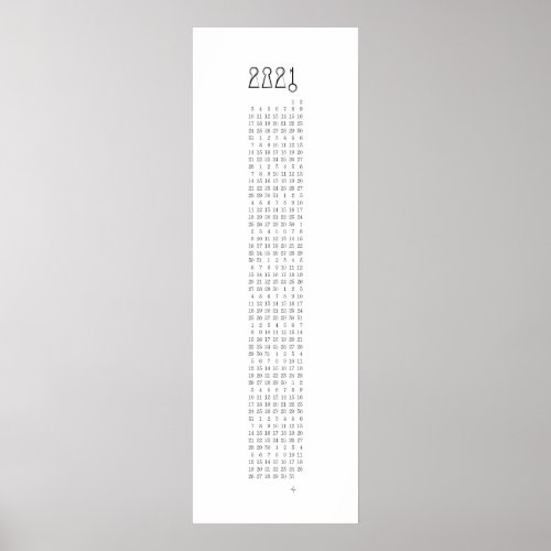 2021 Lock  Key Calendar _ Week starts Sunday _ Poster