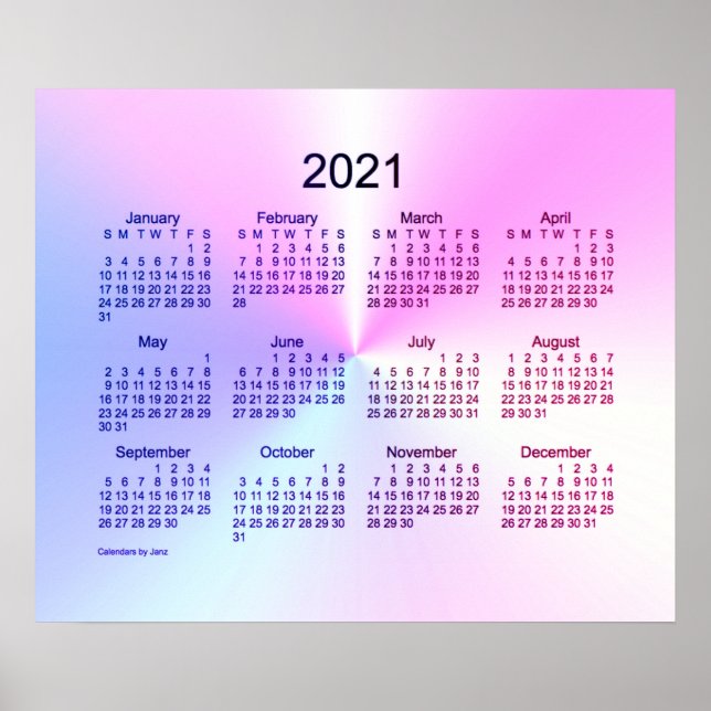 2021 Miami Shimmer Wall Calendar by Janz Poster (Front)