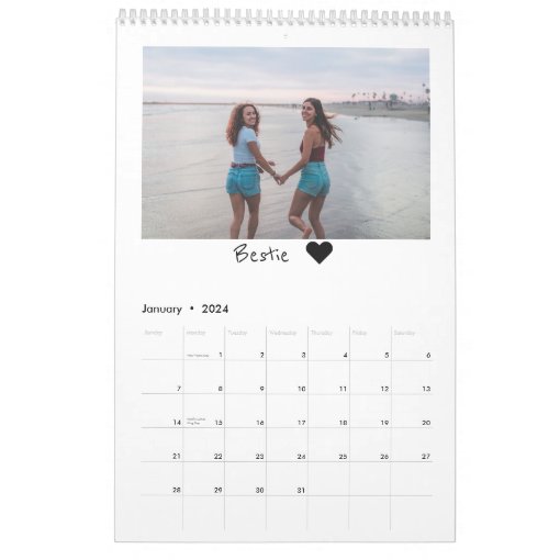 2021 Modern Custom Photo Best Friends Calendar Zazzle