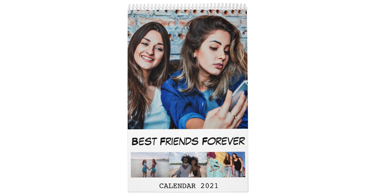 2021 Modern Custom Photo Best Friends Calendar Zazzle