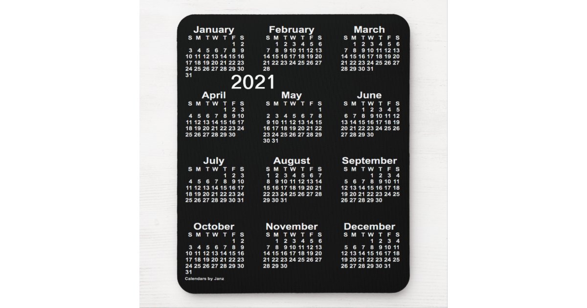 2021 neon white large print calendar by janz mouse pad zazzle com