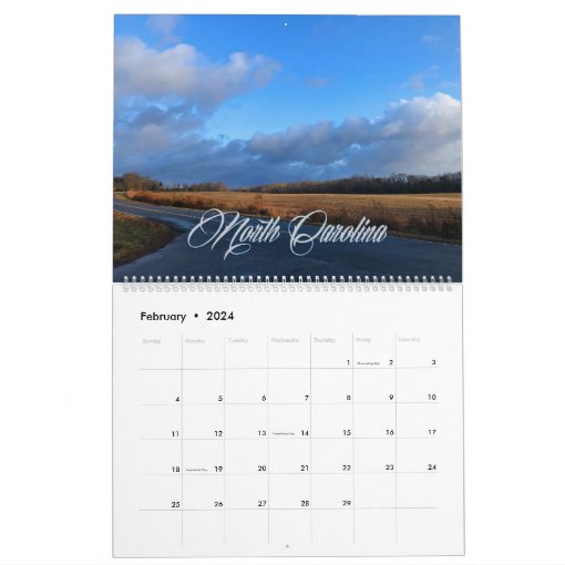 2021 North Carolina calendar Zazzle