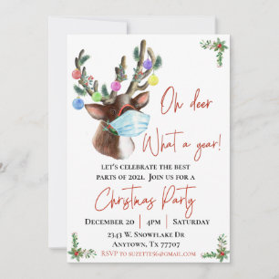 2021 Oh Deer What a Year Christmas Party Invitation